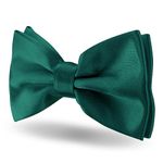 EKIND Men's Pre-tied Bowties Formal Satin Solid with Adjustable Neck Band,Gift Idea For Men And Boys (Dark Green)