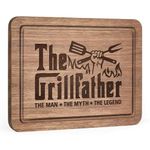 Leebbsin Dad Birthday Gifts, Dad Gifts from Daughter Son- The Grillfather Engraved Wooden Chopping Board- Birthday Christmas Gifts for Dad, Presents for Dad/Stepdad/Father in Law, Daddy Gifts 11"*8.5"