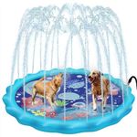 Pellor 68" Sprinkle Pad & Splash Play Mat for Kids, Toddler Water Spray Pad Outdoor Garden Inflatable Sprinkler Water Mat Fun Toy Kids Baby Pool Pad Hot Summer Swimming Party