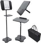 Haweah Portable Sheet Music Stand, Dual Use for Floor & Desktop, Black