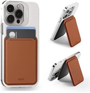 MOFT MagSafe Wallet Card Holder, Adjustable Magnetic Wallet Stand with Open ID Window, Quick Access Flash Phone Stand for iPhone 14/13/12 Series, 2 Card Holder, Brown