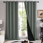 Deconovo Grey Blackout Curtains for Bedroom 84 Inches Long, Thermal Insulated Full Dark Shading, Grommet Window Coverings for Living Room/Bedroom/Kids (Pack of 2, 52W x 84L Inch Dark Grey)