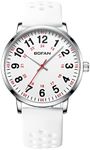 BOFAN Nurse Watch for Nurse,Medical Professionals,Students,Doctors with Easy to Read Dial,Second Hand and 24 Hour,Soft and Breathable White Silicone Band,Water Resistant