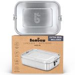 Stainless Steel Lunch Box 1400 ml | Compartment Tiffin Box | Leakproof Lunch Box | Eco Friendly Lunch Boxes for Adults | Lunch Box Adults | Tiffin Box 1400 ml | Sandwich Boxes for Adults | Bambaw