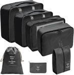 Packing Cubes - 7 Set Packing Cubes Luggage Travel packing Organizers for Travel Accessories (B-Black)