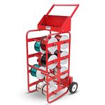 BISupply Electrical Wire Spool Rack - 11 Axle Portable Bulk Cable Reel - 150lb Capacity Wire Caddy Dolly Cart with Storage Tray