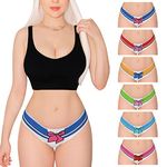 Littleforbig Women's Ladies Soft Cotton Underwear Comfortable Hipster Briefs 6 Pack Panties Set - Cosplay Magical Girl M White