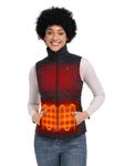 ORORO Women's Quilted Heated Gilet with Power Bank, Lightweight Heated Chevron Quilted Vest - Charger Not Included (Black,M)