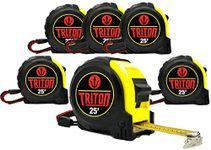 Triton - 6 Pack - 25 ft Tape Measures - Easy to Read Fractions to 1/8th inch - Magnetic Claw Tip - Thumb and Quick Lock - Autowind - Belt Clip