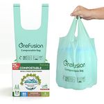 GreFusion Compostable trash Bags, 2.6 Gallon,Thick 0.91 mils,Compost bin Kitchen,Food Scrap Waste Bags,Small trash bags for compost bin kitchen,Certified by BPI and OK Compost, (80 Count)
