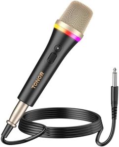 TONOR Micro de Karaoké Dynamique, RGB Microphone Vocal XLR pour Chant, Micro Noir Supercardioïde Portable avec Câble de 5M, pour Chant en Direct/Scène/Haut-parleurs/Studio/Maison/Fête