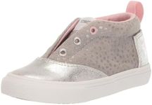 TOMS Girls Fenix Mid Sneaker, Drizzle Grey Foil Dot Microfiber, 8 Toddler