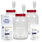 Gutbasket Wine Making Kit - Wine Supplies for 60L Wine, Fermentation Jar 4 L, Wine Yeast, Airlock and No Rinse Sanitiser- Complete DIY Home Brew Kit (3 Jar Set)