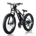 LSLIKE 26''x4'' Electric Bike for Adults, Fat Tyre Ebike with 250W Motor, 36V 10.4Ah Battery, 21-Speed Gears, 3 Riding Modes, LCD Display, Front Suspension, 85% Assembled – Retro Style City E-Bike
