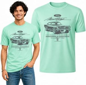Ford Mustang Legendary Performance Est 1964 | Retro Vintage | Novelty Merch Racing Merchandise Cars and Trucks Men's T-Shirt, Mint, XX-Large