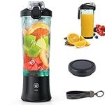 Portable Blender, POYET Smoothies Blender, 20 oz Personal Blender for Shakes and Smoothies with USB Rechargeable Travel Sports Blender Bottle Black