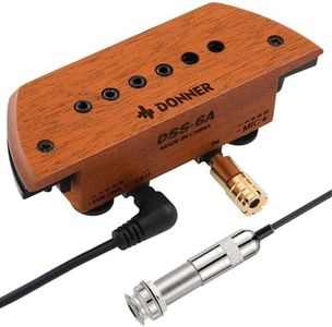 Donner Acoustic Guitar Pickup, DSS-6A Guitar Pickups Active Mahogany Soundhole Pickup with Mic Adjustable Heads Humbucker for Acoustic Guitar