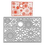 Hying Metal Flower Frame Cutting Dies for Card Making, Hollow Stars Flower Background Die Cuts Spring Floral Rectangular Dies Stencil Embossing Tool Scrapbooking DIY Etched Craft Dies