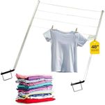 Stromberg Carlson CL-100 RV Bumper Mounted Clothesline - 48" Long Aluminum Foldable Laundry Drying Rack for Camping, Travel, & Outdoor Use, Removable Line for Wet Clothing - Fits 4" Square Bumpers