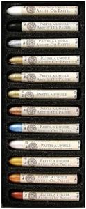 Sennelier Boite de 12 pastels à l'huile - Couleurs irisées