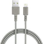 Smartish Lightning Fast Charging Cable - Crown Joule [Durable Nylon Fabric Cord] MFi Certified for iPad, Airpods, iPhone - Lightly Toasted Beige - 6ft