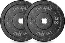 Yes4All 2 Inch Bumper Plate - Olympic Rubber Weight Plate for Weightlifting and Strength Training - Durable Rubber with Steel Hub - 10LB - Pair