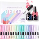 Gellen 18Pcs Gel Nail Polish Kit - Summer Pastels Nail Polish Set With Top Base Coat, Popular Macaron Nail Art Solid Gel Polish Starter Kit, DIY Manicure Home Salon Nail Polish Set, Gift for her