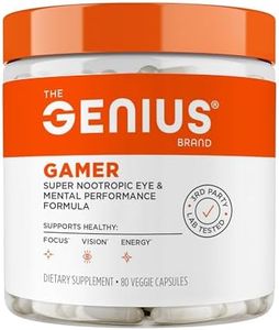 Genius Gamer, Gaming Focus Supplement, 80 Pills - Elite Nootropic Performance Booster - Boost Brain & Mental Clarity, Reaction Time & Concentration - Blue Light Support with Lutemax