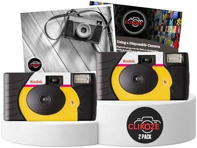 Disposable Camera Multipack - Includes 2X Power Flash Kodak Disposable Cameras with 39 Exp and Clikoze Photography Tips Card