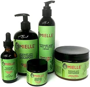 MIELLE Rosemary Mint Organics Infused with Biotin and Encourages Growth Hair Products for Stronger and Healthier Hair and Styling Bundle Set 5 PCS