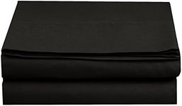 Elegant Comfort Luxury Flat Sheet Wrinkle-Free 1500 Thread Count Egyptian Quality 1-Piece Flat Sheet, Full Size, Black