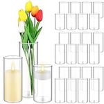 24 Pcs Cylinder Glass Vases Bulk, T