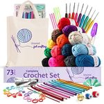 73 Piece Crochet Kit for Beginners 