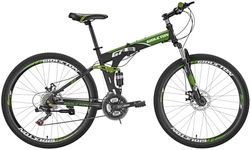 GIDUCTON Folding Mountain Bike Mens, Full Suspension,27.5" Wheel, 21 Speed, Foldable, Shock Absorber Bike for Men Women Adults Bicycle (Spoke)