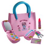 Dress Up America Princess Set for Girls with Handbag, Flip Phone, Light Up Remote with Keys, Play Lipstick & Kids Credit Card - Cute Hand Bags Pretend Play Toys - Make Up Accessories