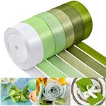 NACHLYNN 150 Yards Green Satin Ribbon 1 inch Wide Polyester Fabric Ribbon Use for Gift Wrap Wedding Bridal Baby Shower Bows Christmas St. Patrick's Day Decor