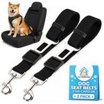 SOL 2pk Dog Seat Belts For Cars UK Adjustable 70cm Durable Nylon Tether - Dog Car Seat Belt Travel Restraint - 2pk x 70cm