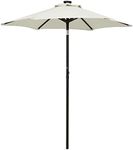 vidaXL Parasol tilting Garden Patio Beach Outdoor Canopy Sunshade Sun Shelter Umbrella Parasol Shade with LED Lights Sand 200x211 cm Aluminium