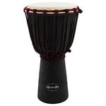 World Rhythm 9 Inch Djembe Drum, Wooden Mahogany African Hand Drum, Black,MDJ006