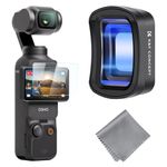 K&F Concept 1.2X Anamorphic Lens Compatible with DJI Osmo Pocket 3, Blue Streak effect Widescreen Cinematic Lens, Magnetic Attach/Multi-coated/Optical Glass