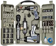 Tradespro Air Tool and Accessories Kit, 71 Piece, Impact Wrench, Air Ratchet, Die Grinder, Aire Hammer, Hose Fittings, Storage Case - 836668