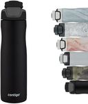 Contigo Drinking Bottle Autoseal Chill Matte Black, stainless steel water bottle with Autoseal technology, insulated bottle keeps beverages cool for up to 28 hours, BPA-free, 720 ml