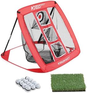 Rukket Pop Up Golf Chipping Net | Outdoor/Indoor Golfing Target Accessories and Backyard Practice Swing Game with 12 Foam Training Balls, Turf Hitting Mat and Carry Bag