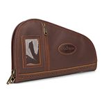 Tourbn Genuine Leather Pistol Case Soft Padded Zipper Handgun Bag for Shooting Range