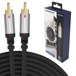 Monster Essentials Subwoofer Cable - Optimized RCA Cable for Reduced Sound Interference and Enhanced Sound Quality - 13 Feet Coaxial Audio Cable