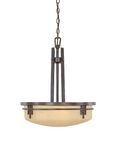 Designers Fountain 82131-WM Mission Ridge Collection 3-Light Pendant, Warm Mahogany Finish with Navajo Dust Glass