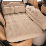 AFISEL Car Bed Mattress,Inflatable Car Air Mattress,Thickened Car Air Mattress Back Seat Bed,Car Sleeping Pad for SUV,Suitable for Home,Outdoor,Camping and Travelling Car Sleeping Pad(Beige)