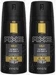 Axe Gold Oud Wood and Dark Vanilla Deodorant Body Spray 4.0 oz (Pack of 2)