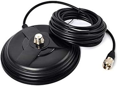 TWAYRDIO TW-155 SO239 Magnet Mobile Antenna Magnetic Mount with 16.4ft RG58 Coaxial Cable PL259 Connector for HF VHF UHF CB Mobile Radio Antenna
