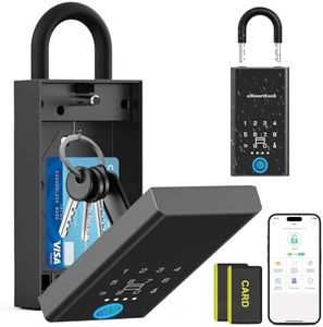 Foxlock Smart Key Lock Box, Fingerprint Wall Mounted Key Lock Box with Code, Bluetooth APP Control, Waterproof Large Key Hider for Airbnb Storage Unit Outdoor Wall Home Office Warehouse Realtor